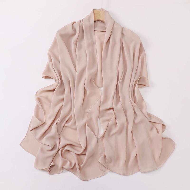 Muslim Spring Modal Chiffon Shawls Scarf for Women Plain Soft Jersey Hijab Scarves Big Size Headscarf Islamic Turban Headband