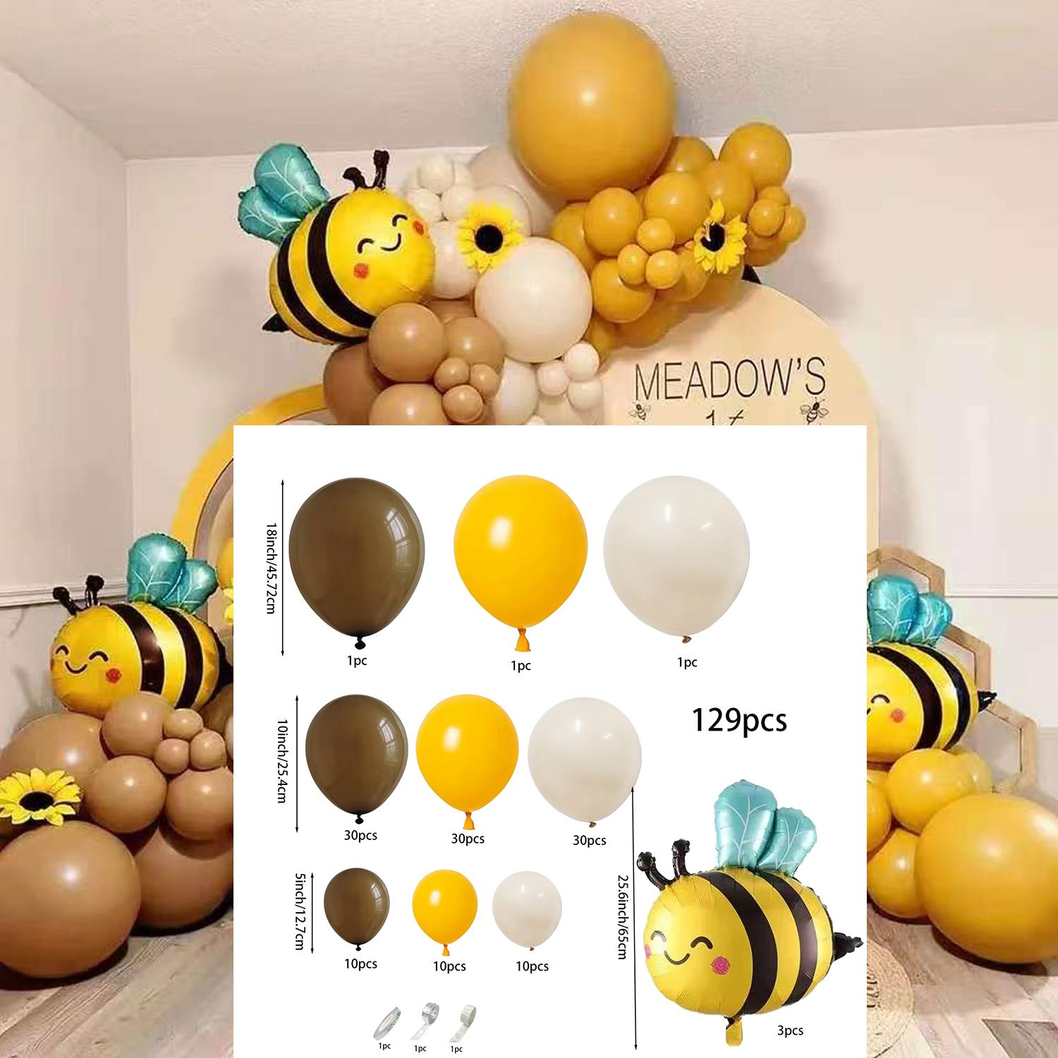 

BeeBalloon Arch Set Mustard Yellow White Brown Bee Balloon Suitable Shower Party Decoration Party Fall Wedding Birthday Supplies Other