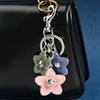 Yousheng Keychain Pendant Imitation Leather Floral Design Key Chain with Strong Lobster Clasp Lightweight Backpacks