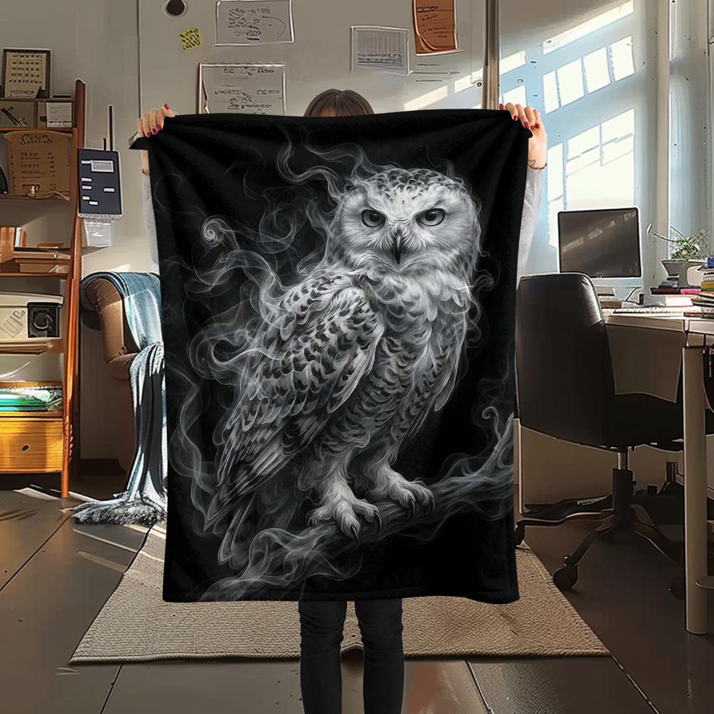 

Dark Dead Dragon Unicorn Owl Print Flannel Blanket,High quality Comfortable for All Seasons,Home Decor,Warmth and Comfort,Perfect for Christmas Gifts 80cm x 120cm