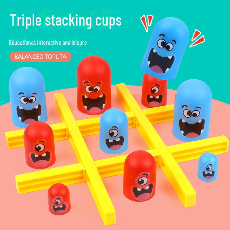 "Cross-border Children's Educational Tic-Tac-Toe Nesting Doll Game - Parent-Child Interactive Tabletop Toy"