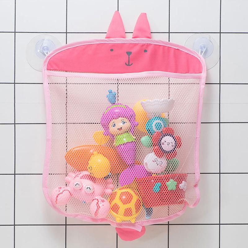 Bathroom Sundries Storage Hanging Bag Mesh Bag Basket For Kids Bath Toys Bag Cartoon Waterproof Cloth Hanging Bag