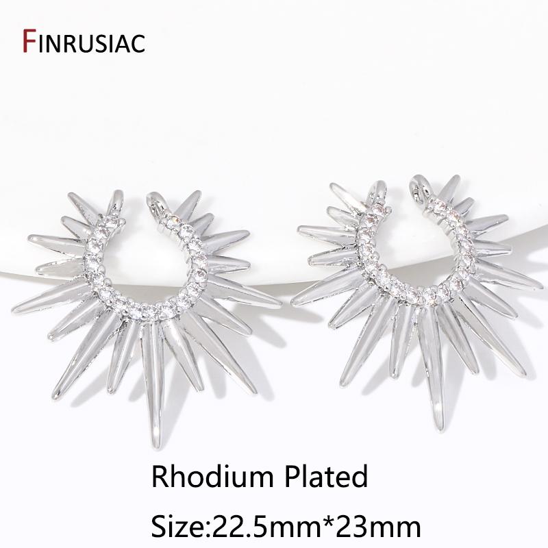 

Fashion Necklace Making Accessories 18K Gold Plated Brass Sun Charms,Inlaid Zircon Sun Pendant For DIY Jewelry Making Supplies 1 piece