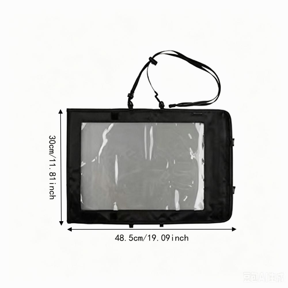 Double Zipper Map Case Clear Window Waterproof Pouch Transparent Holder Outdoor Navigation