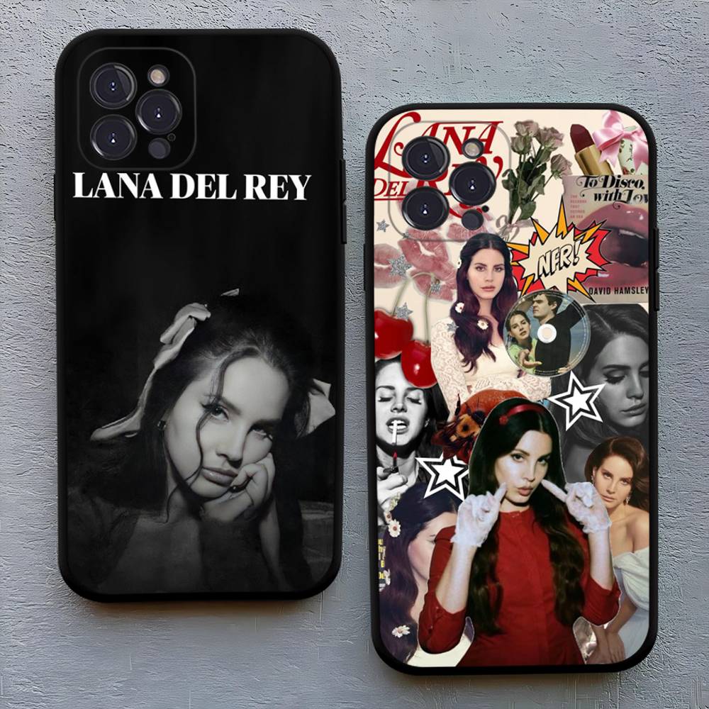 L-Lana Del Rey Singer Silicone Anime Black Case For Iphone 17 Air 16 15 14 13 12 11 Pro Max Plus Basic