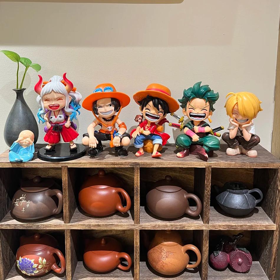 Hot 5Pcs/set One Piece Anime Figure Luffy Zoro Sanji Ace Yamato Figure Big Laugh Luffy Pvc Model Doll Collection Toy Gifts
