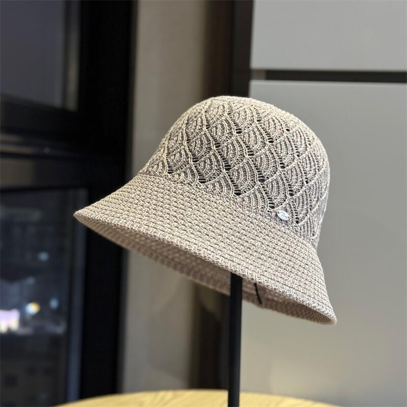 

2026New solid color simple hollow breathable fisherman hat for women, summer casual versatile foldable bucket hat, sun hat Adult54-60Adjustable фіолетовий
