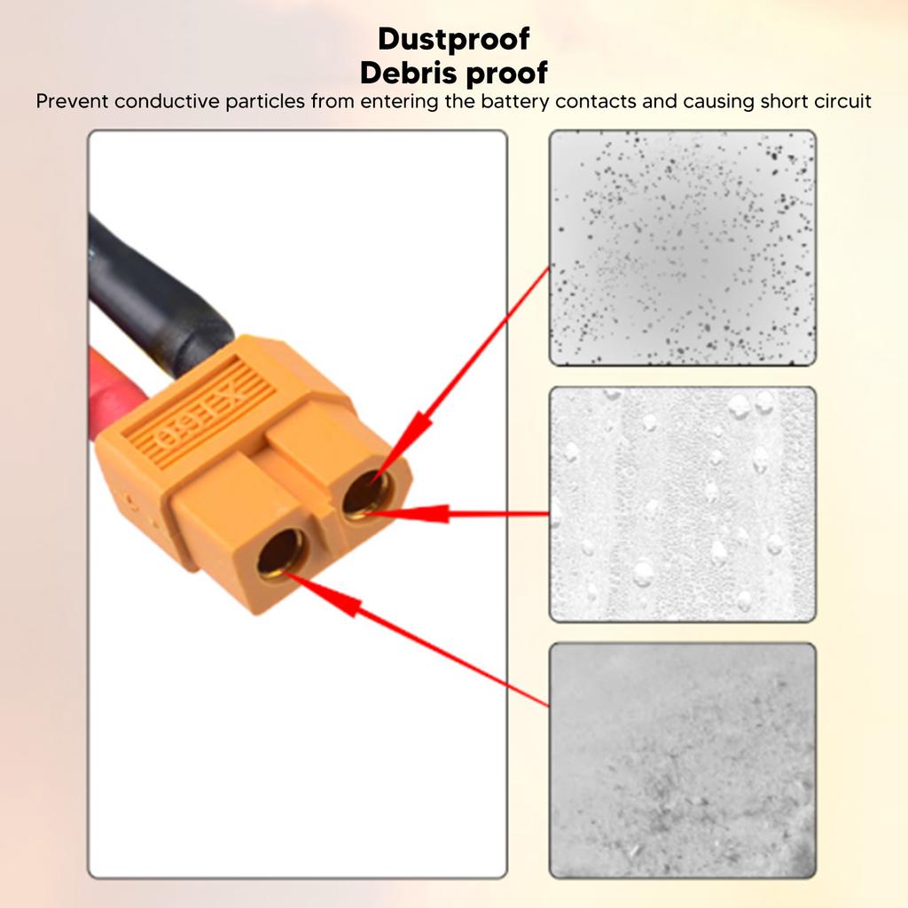 30Pcs Drone Lithium Battery Terminal Covers Waterproof Dustproof Lithium Battery Plug Protective Case for XT60 Plug