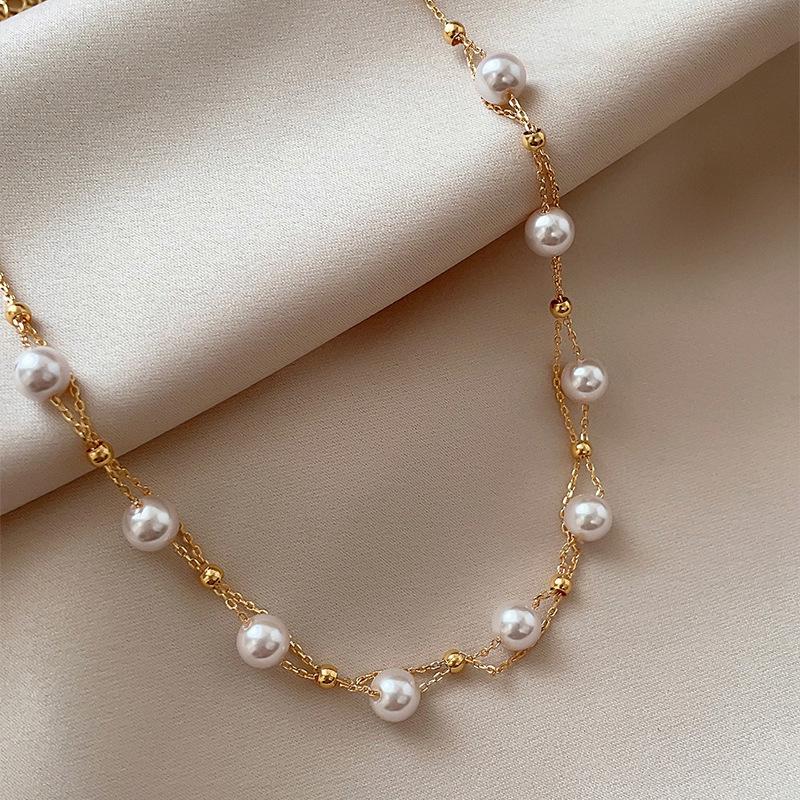 Elegant Full Star Pearl Clavicle Necklace for Women - 2026 Light Luxury Style