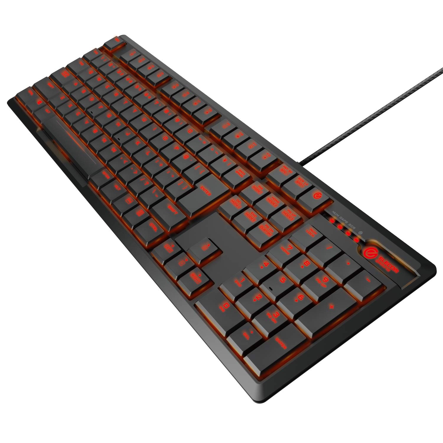 

ELECOM Gaming Keyboard Mechanical Original Thin Design Full Size 50 Million Times Durable Switch Japanese Layout Equipped with LED Black [ARMA] чорний