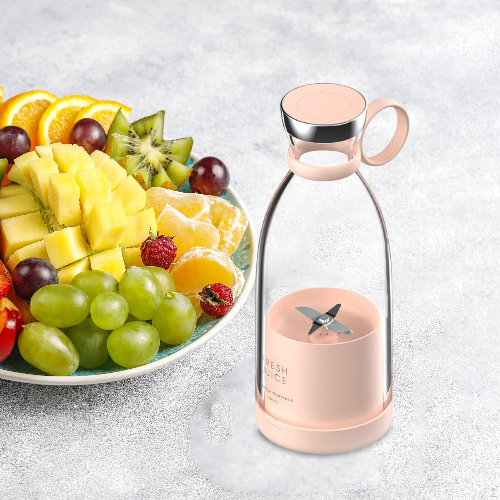 

Электрическая соковыжималка 380 мл портативная маленькая соковыжималка мини-блендер для путешествий розовый