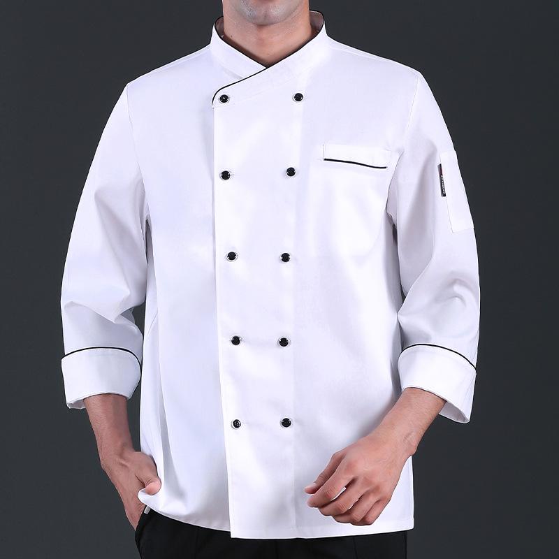 

Унисекс Униформа шеф-повара с коротким рукавом для лета - Высококачественная смесь полиэстера и хлопка для западных ресторанов и пекарен M