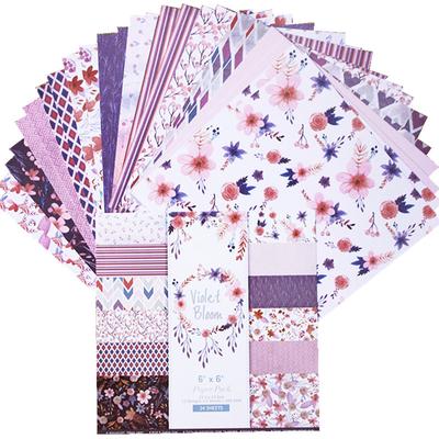 24 Blatt Blumen-Bastelpapierblöcke, Stanzformen, Kunsthintergrund, Origami, Scrapbooking, Kartenherstellung