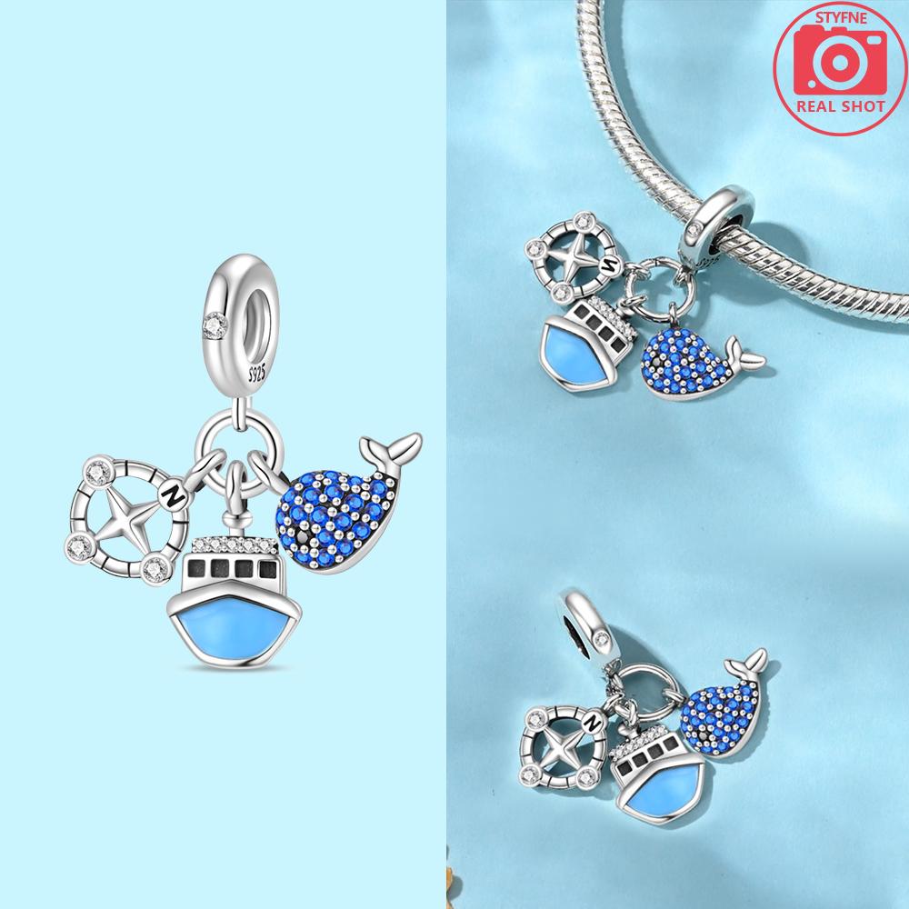 Exquisite Animal Firefly Blue Bow Dolphin Beads Fit Bracelet Charms Copper Original Jewelry Making Women Anniversary Gifts