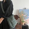 Niche Design 2024 New Retro Green Diamond-checked Corkwick Flannel Bag Women's Cross-body Shoulder Large Capacity