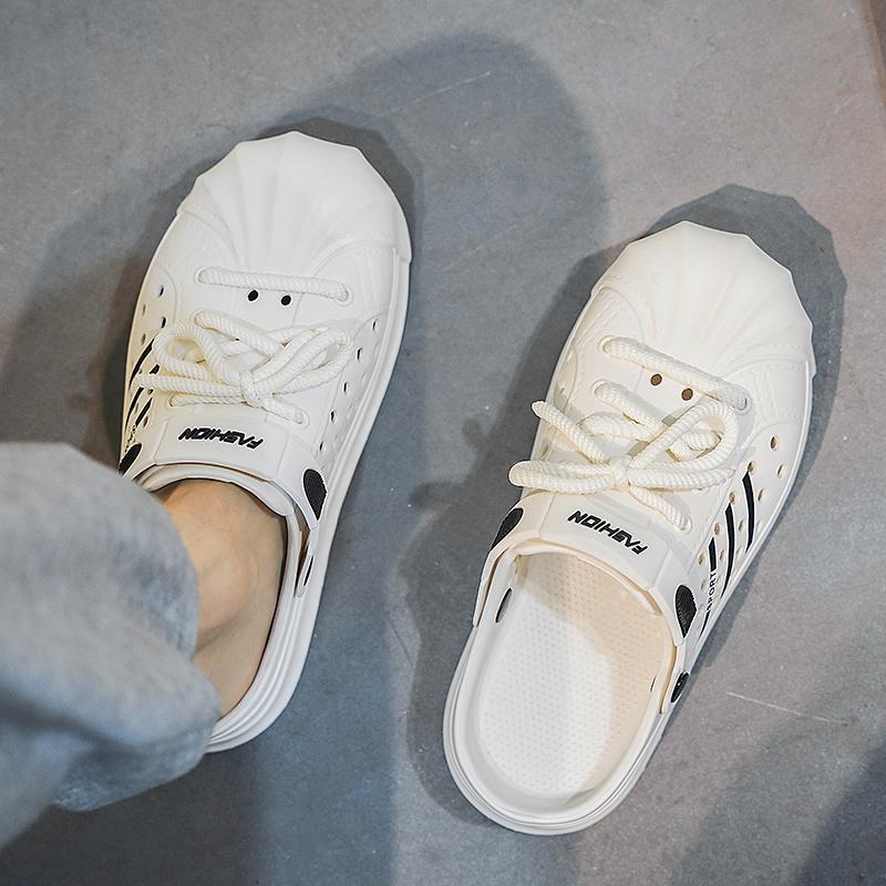 Fashion Men's Slip-on Waterproof Sandals Round Toe Male Summer EVA Water Shoe New Popular Men Outdoor Fishing Shoes Mans Slipper