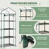 4 Tier Mini Portable Greenhouse Compact Plant Grow Shed Metal Frame PE Cover with Lockable Rolling Wheels, Clear