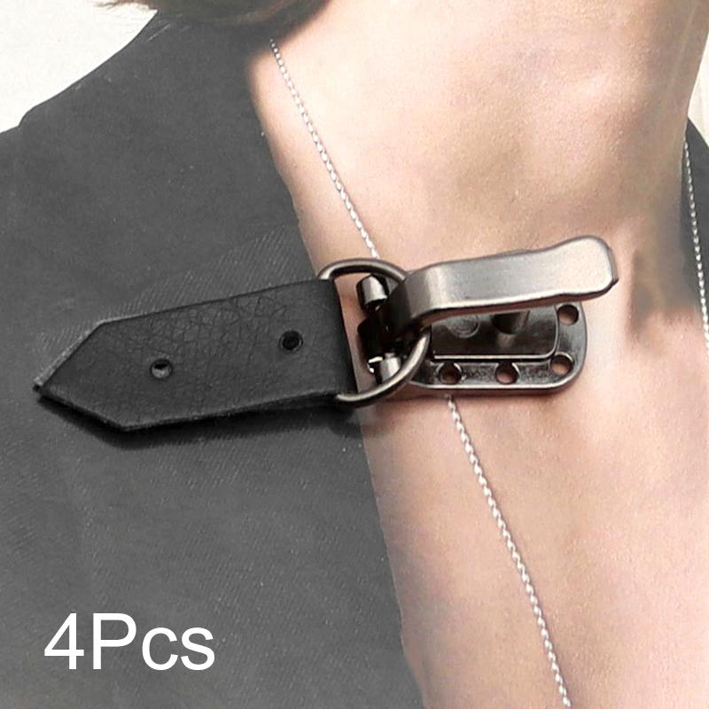 4Pcs Combined Fasten Overcoat Decor Handwork Sewing Concealed Buckle Metal Button DIY Sewing Shiny Rhinestone Clothing Accessory