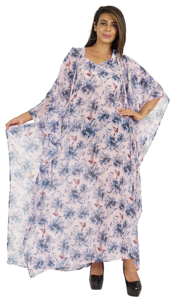 Moomaya Hooded Caftan For Women's Long Printed Bikini Cover Up Summer Turkish