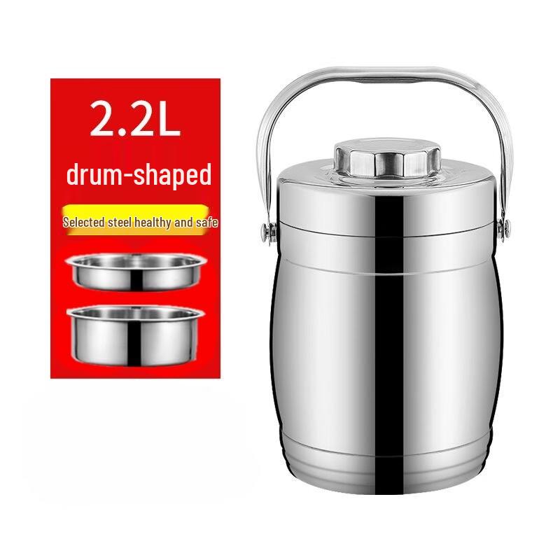 Portable 2.2L 3-Layer Stainless Steel Insulated Lunch Box