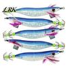 Cuttlefish Sleeve Bait 5Pcs Luminous Squid Jig Hook Kit, Saltwater Glow Fishing Jigs, Lure Shrimp with Feather, Outdoor Tackle