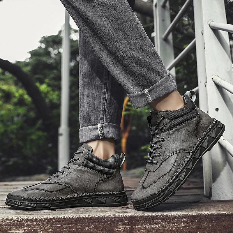 Large Size 39-48 Men's Shoes Leather Flats Outdoor Men Sneakers Breathable Male Casual Shoes