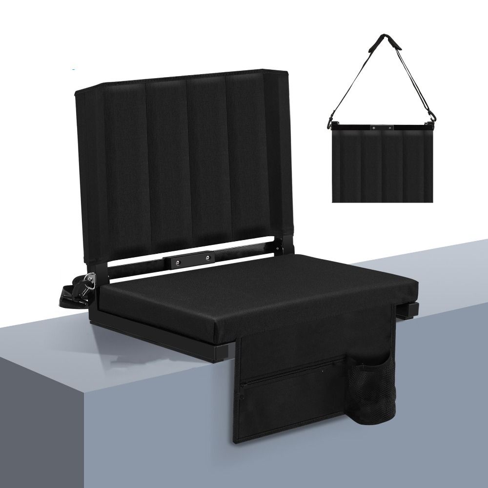 

Back Support Foldable Bleacher Seat Thick Padded Portable Bleacher Chair Bench
