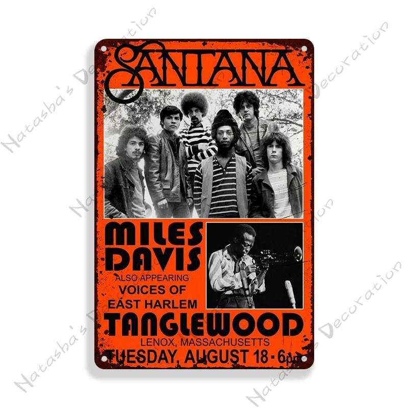 Rockmusik Poster Santana Metallschild ROCK Band Schild Bar Cafe Club Metallplatte Vintage Metallplakette Garage Cafe Wanddeko Schilder