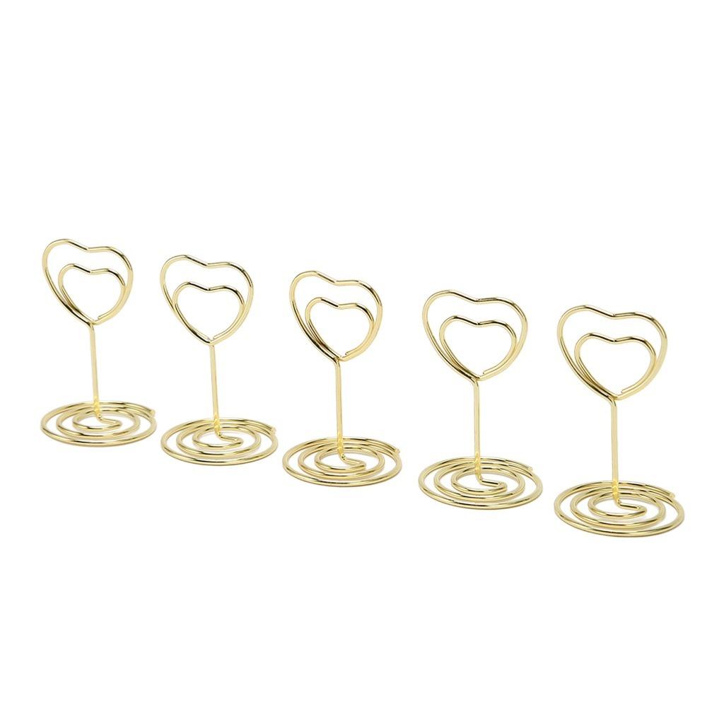 25PCS Sturdy Metal Table Number Stands Heart Shaped Name Card Clips  Valentine's Day Decor