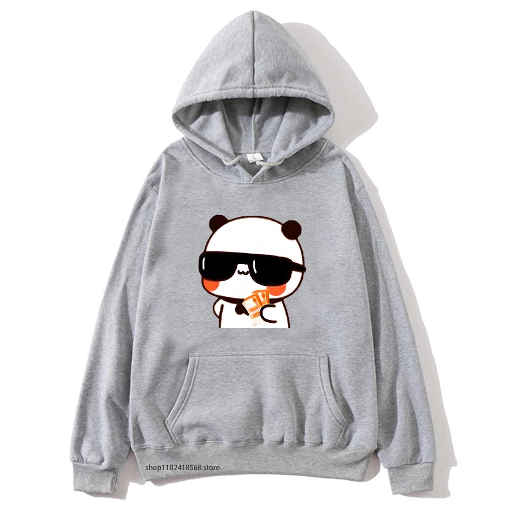 Couple Sweatshirt Bubu and Dudu - PANDA BEAR Love Rich Lovers Graphic Hoodies Women Panda Bear Clothes Kawaii Pullover