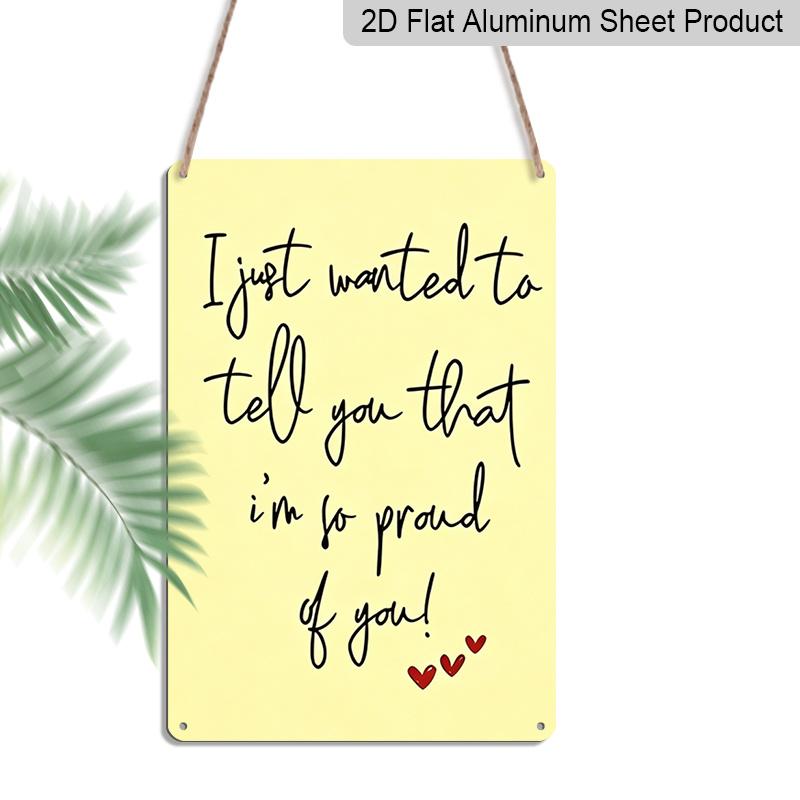 2D Flat 8×12 Inch  I m So Proud of You  Inspirational Yellow Note Metal Sign - Encouragement Quote Wall Decor, Aluminum Hanging for Home, Office 20*30cm