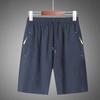 Men Summer Casual Shorts with Zipper Pockets Elastic Waist Drawstrings Wide Leg Running Fitness Beach Short Pants