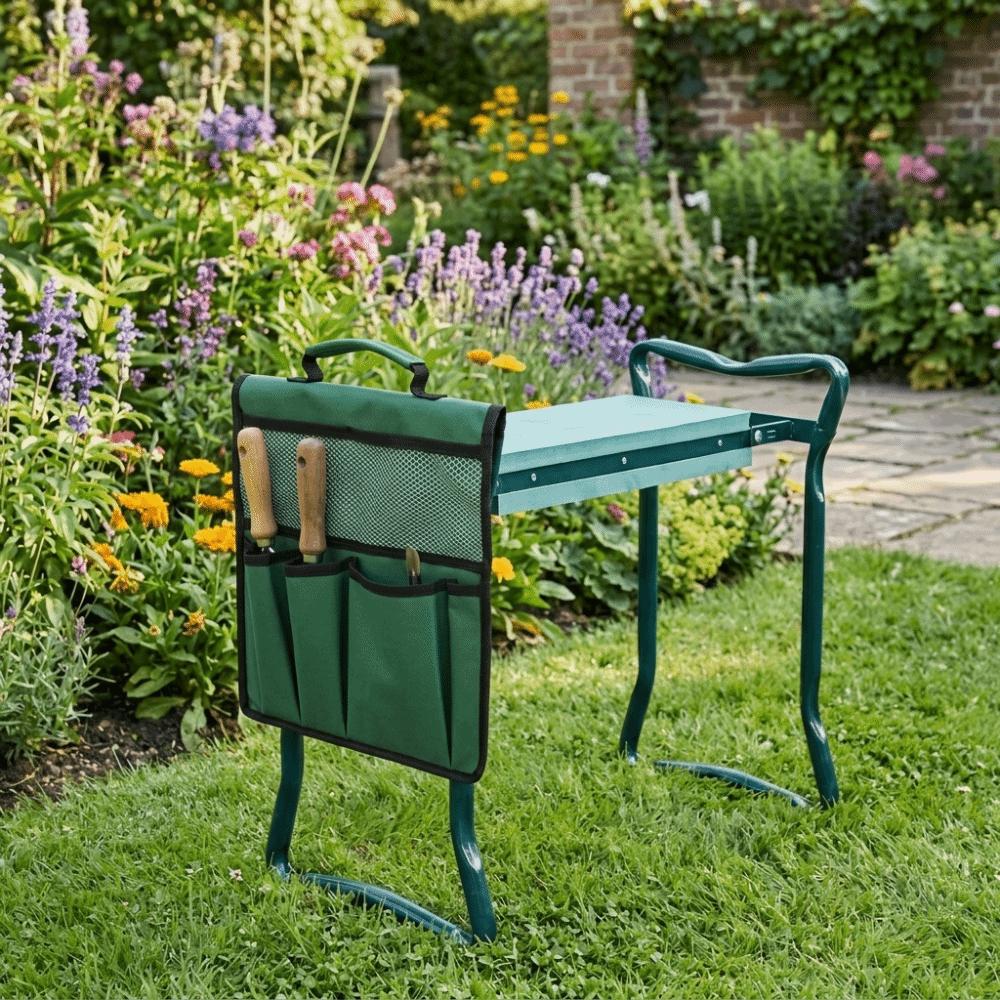 Foldable Garden Kneeler Tool Bag Garden Stool Storage Pouch  Outdoor Gardening Work