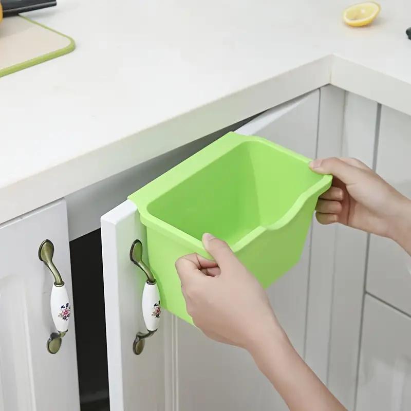 Space-Saving Rectangular Plastic Dustbin - Sleek Cabinet Mount Trash & Paper Organizer, Easy To Clean