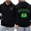 Brazilian South American Print Men's Hoodie Hip Hoodie Fashion Casual Loose Street Style Fleece Multi-Color Pullover Autumn and Winter