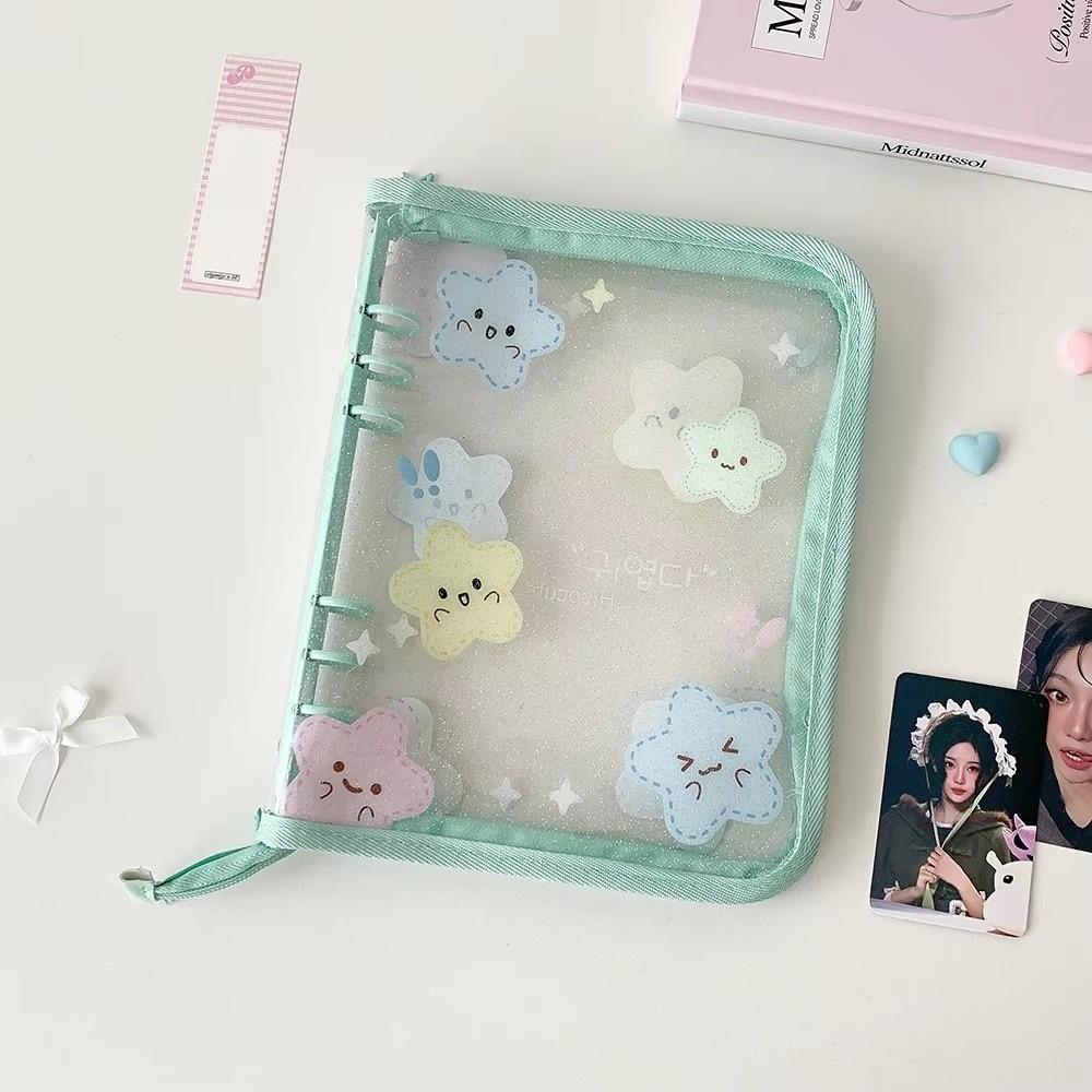 Cute PVC Loose Leaf Album Zipper Student Graduation Photos Album a5 Card Album Girl Idol Photo Storage