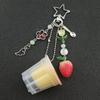 Aardbei Tulp Japanse Pudding Sleutelhanger Heisei Retro Eierflan Charm Meisje Dames