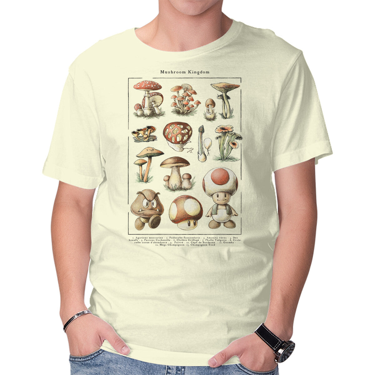 Unisex Crew Neck T-Shirt The Mushroom Kingdom Graphic Short Sleeve Casual Tee XXXL
