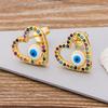 Top Quality Rainbow Cross Stud Earrings Gold Color Micro Pave CZ Delicate Fashion Women Girls Fine Party Jewelry Gift