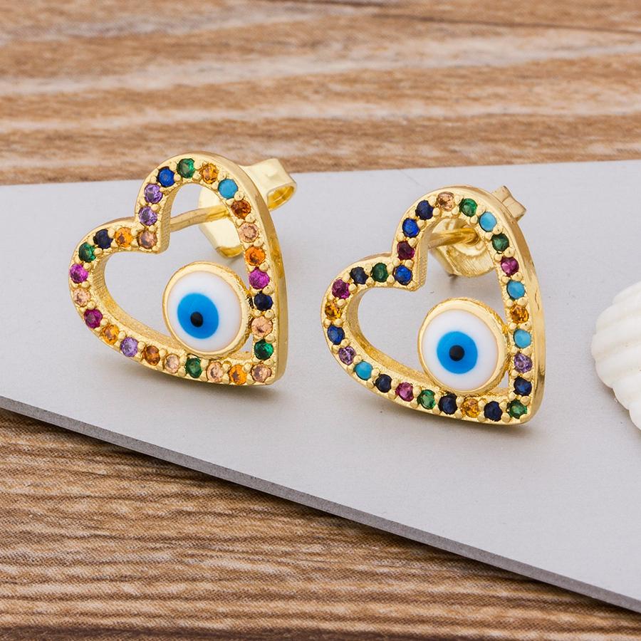 Top Quality Rainbow Cross Stud Earrings Gold Color Micro Pave CZ Delicate Fashion Women Girls Fine Party Jewelry Gift