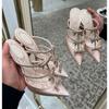 Bow rhinestone section stiletto slippers pointed high heels 2025 new women's outerwear bag head half drag cool slippers