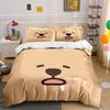 Sleepy Bear Face Design Bedding Duvet Cover Set Duvet Cover Pillowcases  (1*Duvet Cover 2*Pillowcases, Without Duvet Insert)