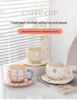 Korean Hand-Painted Ceramic Cup & Saucer Set - Creative Irregular Design for Coffee & Tea