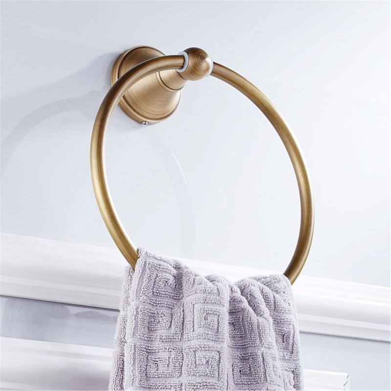 Elegant Oval Metal Towel Rings with Embossed Not Slip Base Stand for Secure Towel Holding In Modern Classical Bathrooms