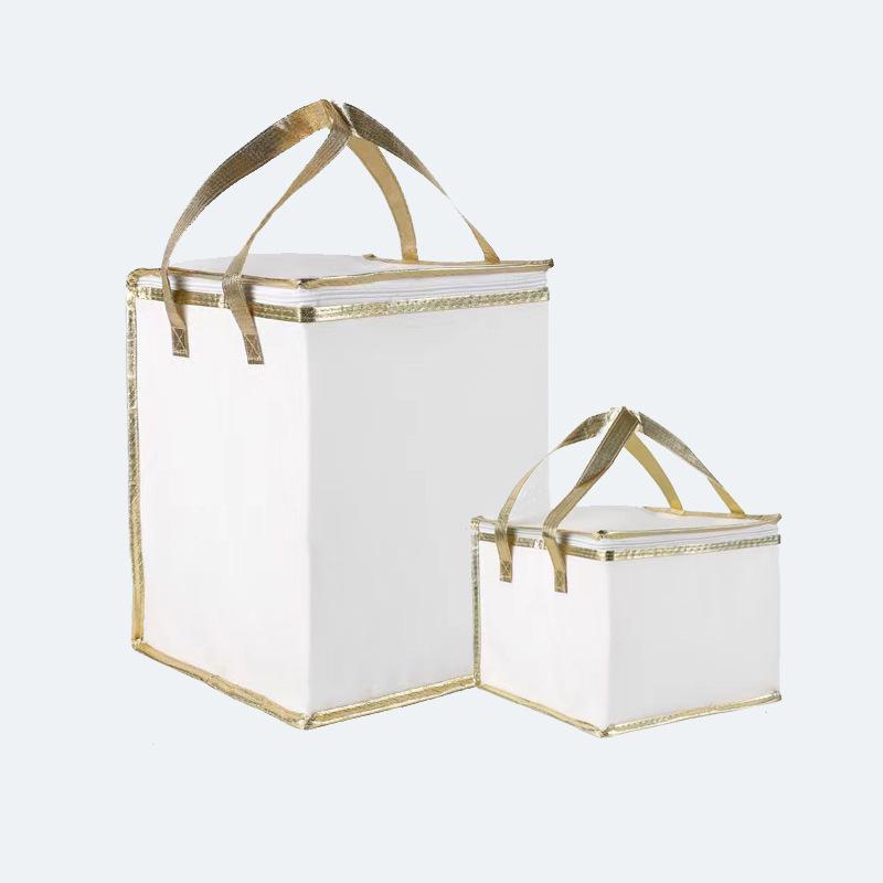 Insulated Non-Woven Tote for Ice Cream Cake - Aluminum Foil Lined, Fresh-Keeping, for Picnic or Takeaway