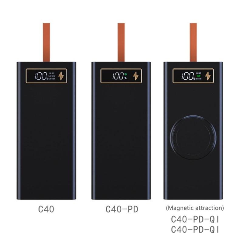 DIY Power Case Box Pouzdro na baterie 18650 Odnímatelné DIY Power Case s LED světlem USB C Pouzdro pro rychlé nabíjení Typ C USB