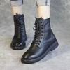 Chunk-heeled Shoes, Soft Leather Ankle Boots, New Autumn and Winter Styles, Thin Women's Boots, Soft-soled Boots