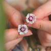 Cao Shi High-End French Flower Diamond Earrings - Unique, Trendy, Temperament-Enhancing Design