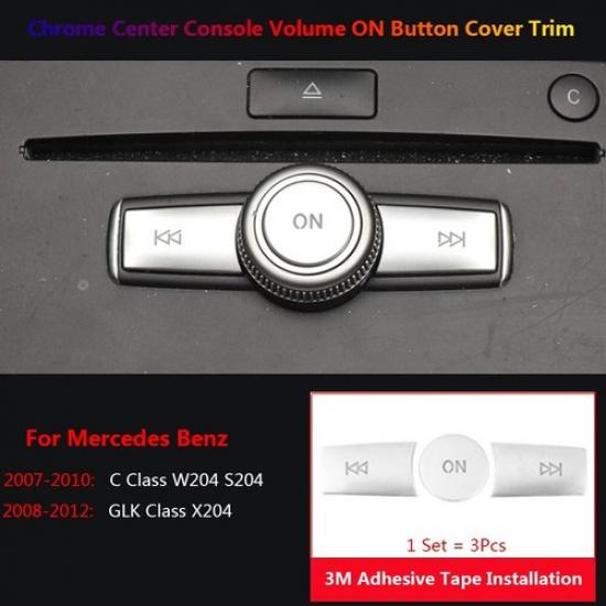 3Pcs For Mercedes Benz C GLK W204 X204 Auto Car Console Volume Switch Cover Trim