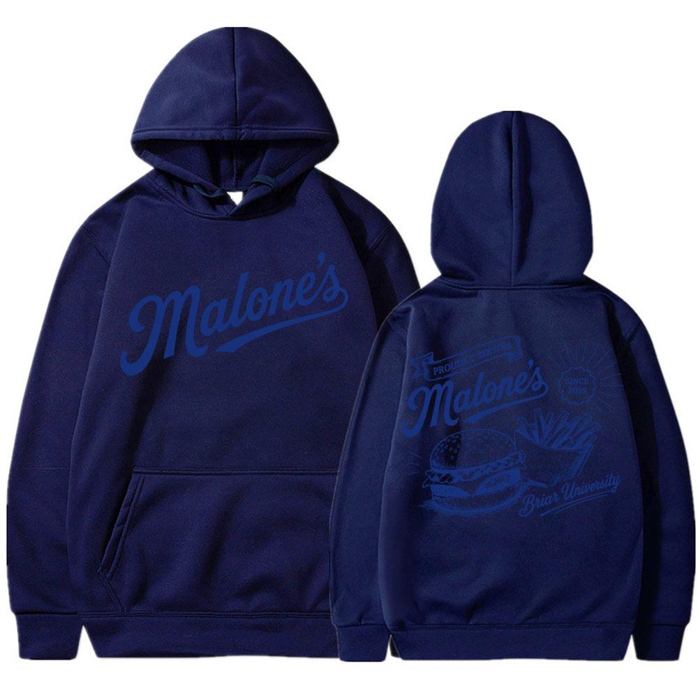 Off Campus Malone's Burger Graphic Hoodie Men Women Fashion Vintage Harajuku Long Sleeve Oversized Tracksuit